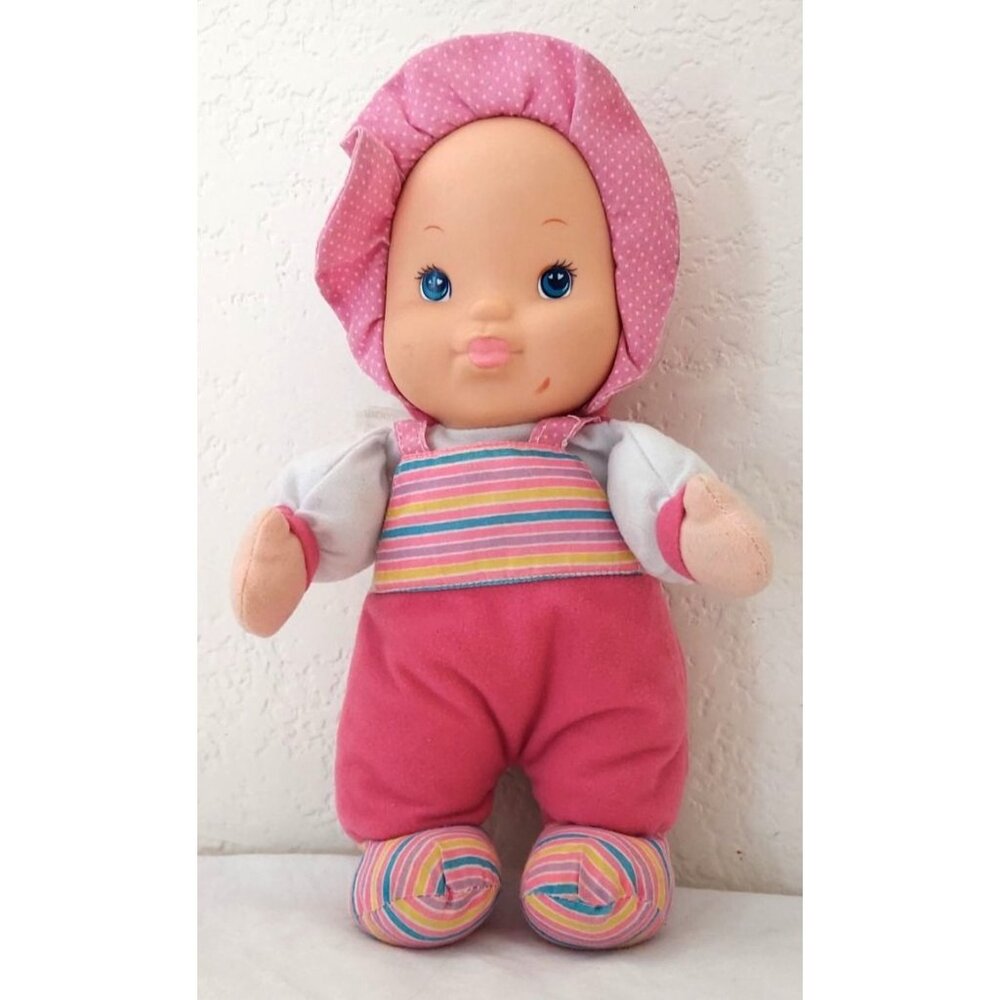 Kisses Baby's First Baby Doll Plush Stuffed Toy Pink 13" Soft Body